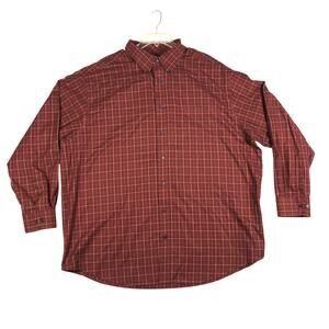 Roundtree & Yorke Gold Label Men's Size 2XB Red White Black Checker Dress Shirt